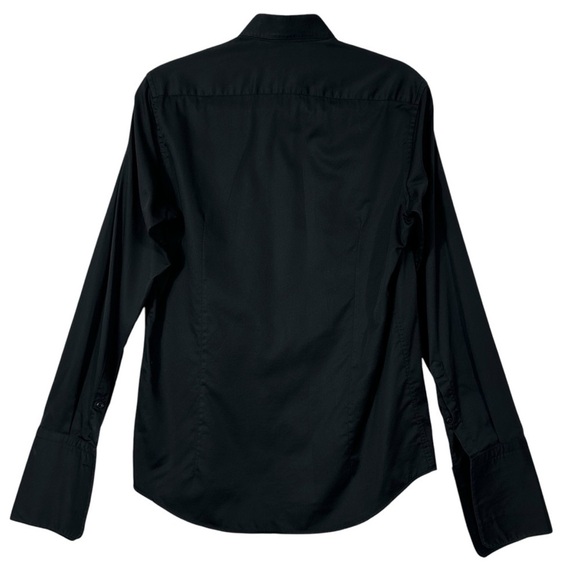 RON TOMSON FLAGSHIP BLACK TUXEDO SHIRT SIZE MEDIUM - Picture 4 of 16